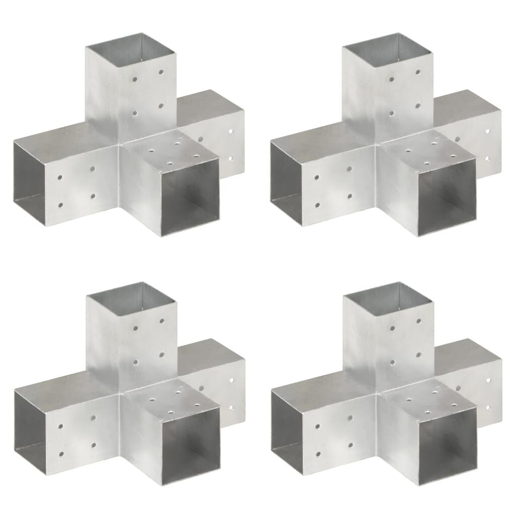 4x X-vormige paalverbindingen, 81mm, gegalvaniseerd metaal - 51% Korting!