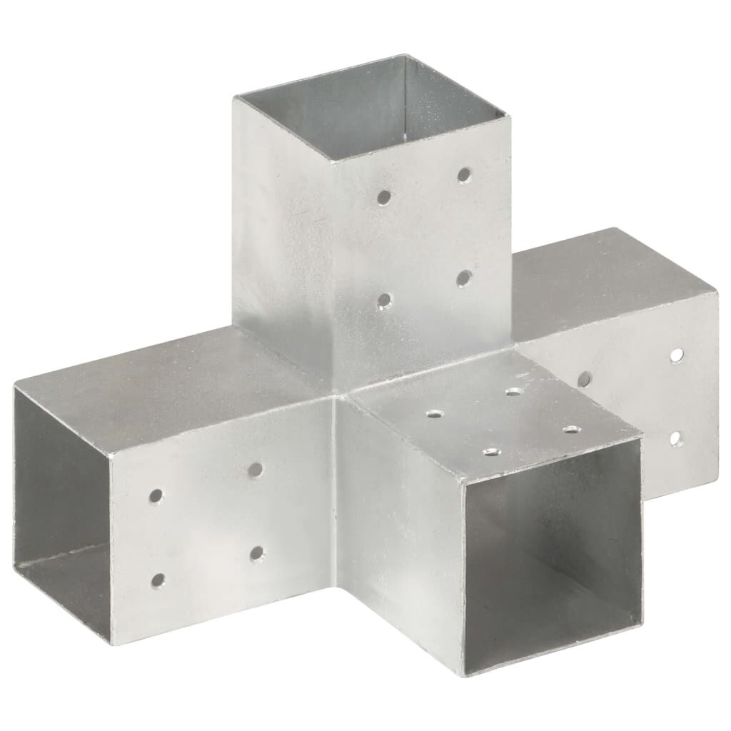 4x X-vormige paalverbindingen, 81mm, gegalvaniseerd metaal - 51% Korting!