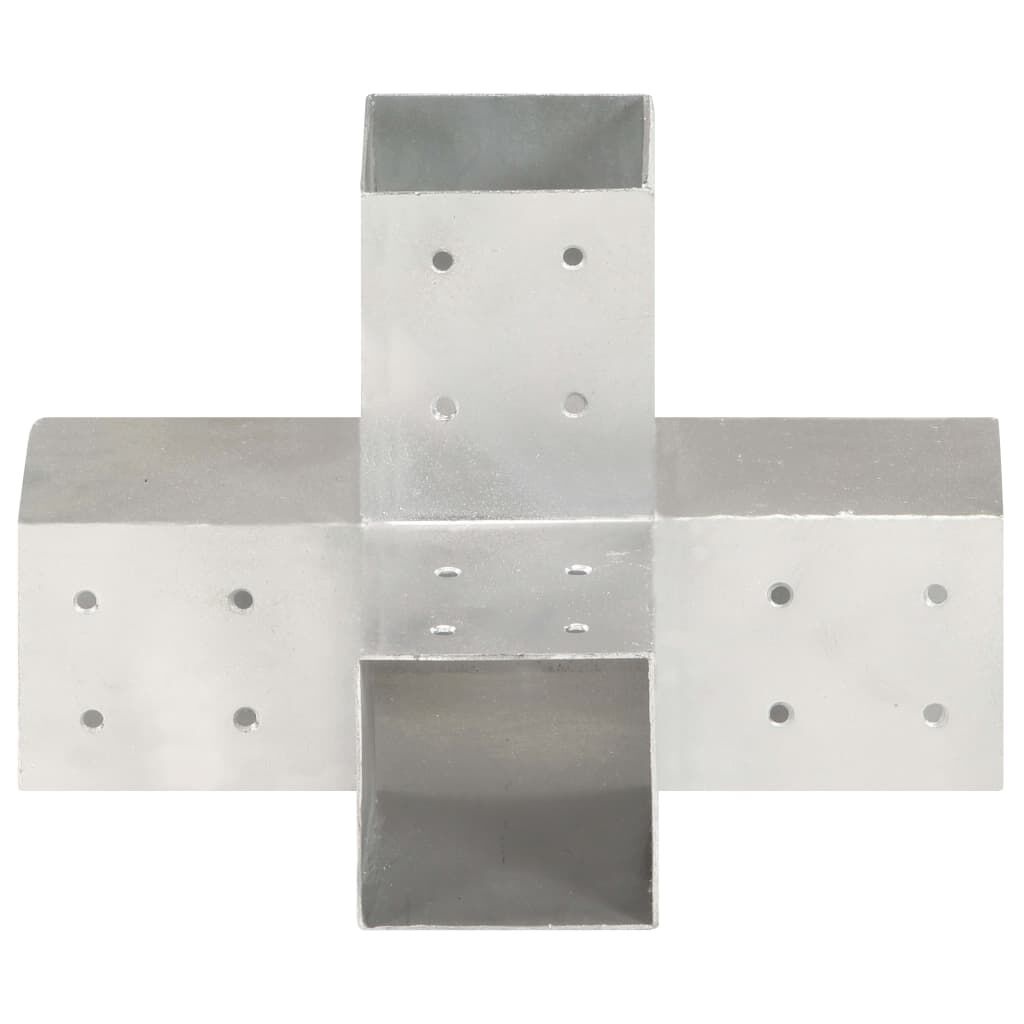 4x X-vormige paalverbindingen, 81mm, gegalvaniseerd metaal - 51% Korting!