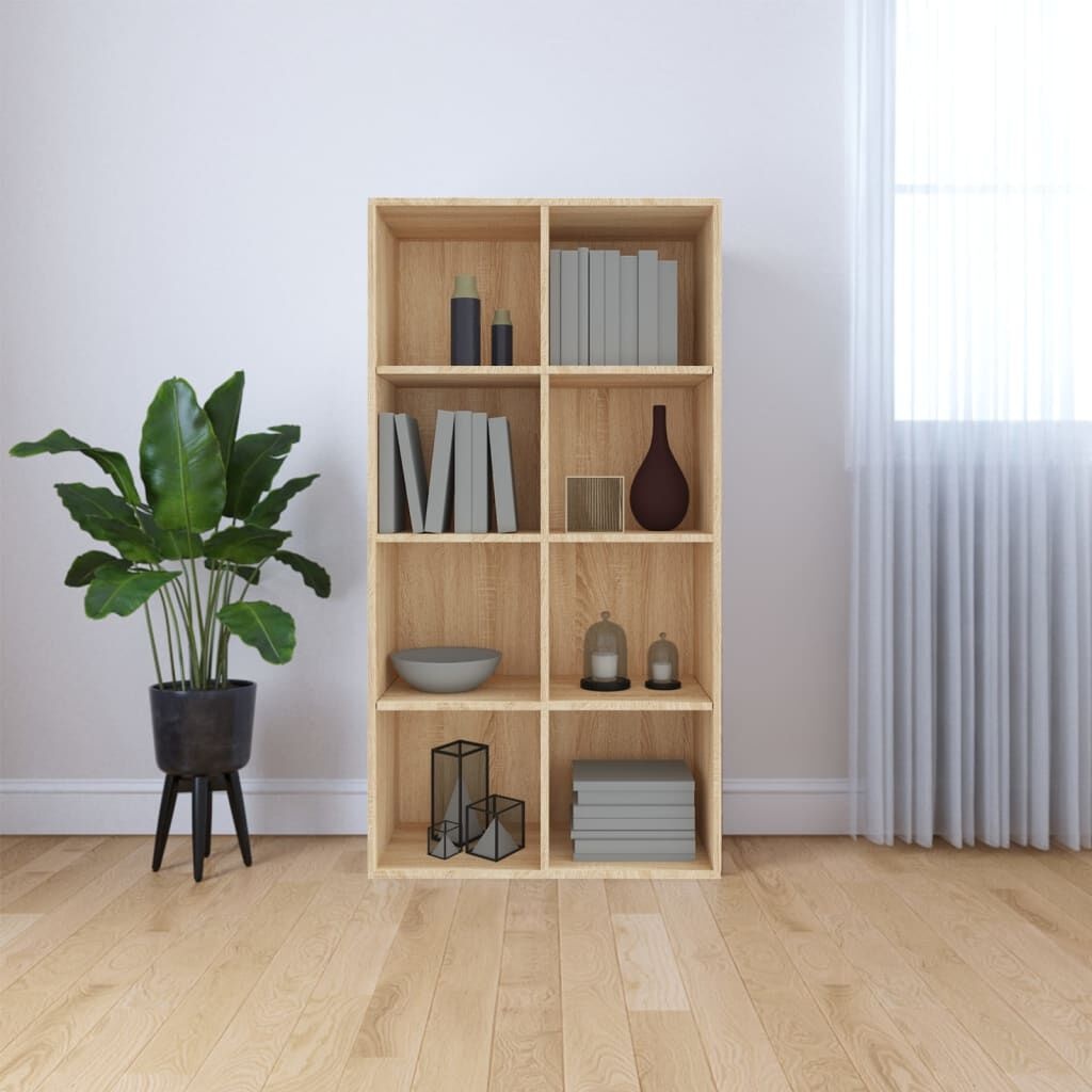 vidaXL Boekenkast/dressoir 66x30x130 cm bewerkt hout sonoma eikenkleur