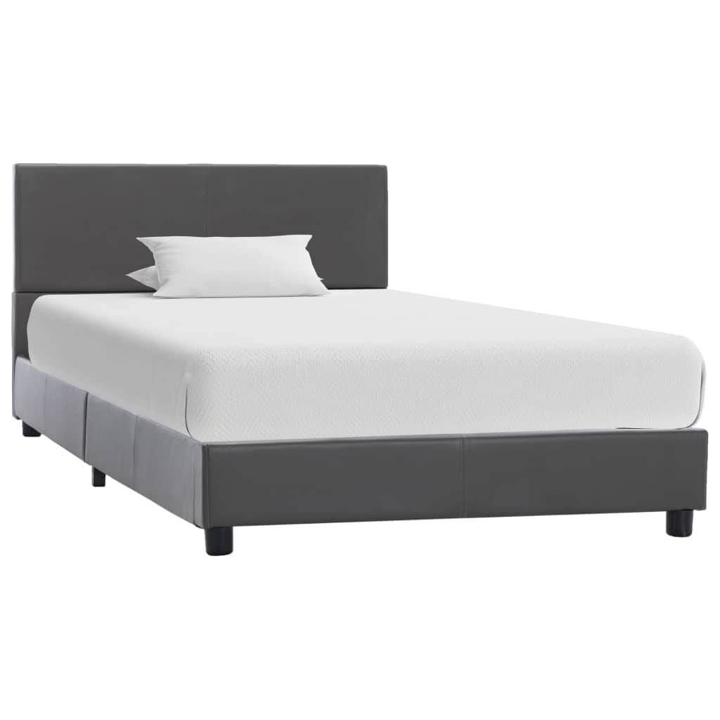 vidaXL Bedframe kunstleer grijs 100x200 cm