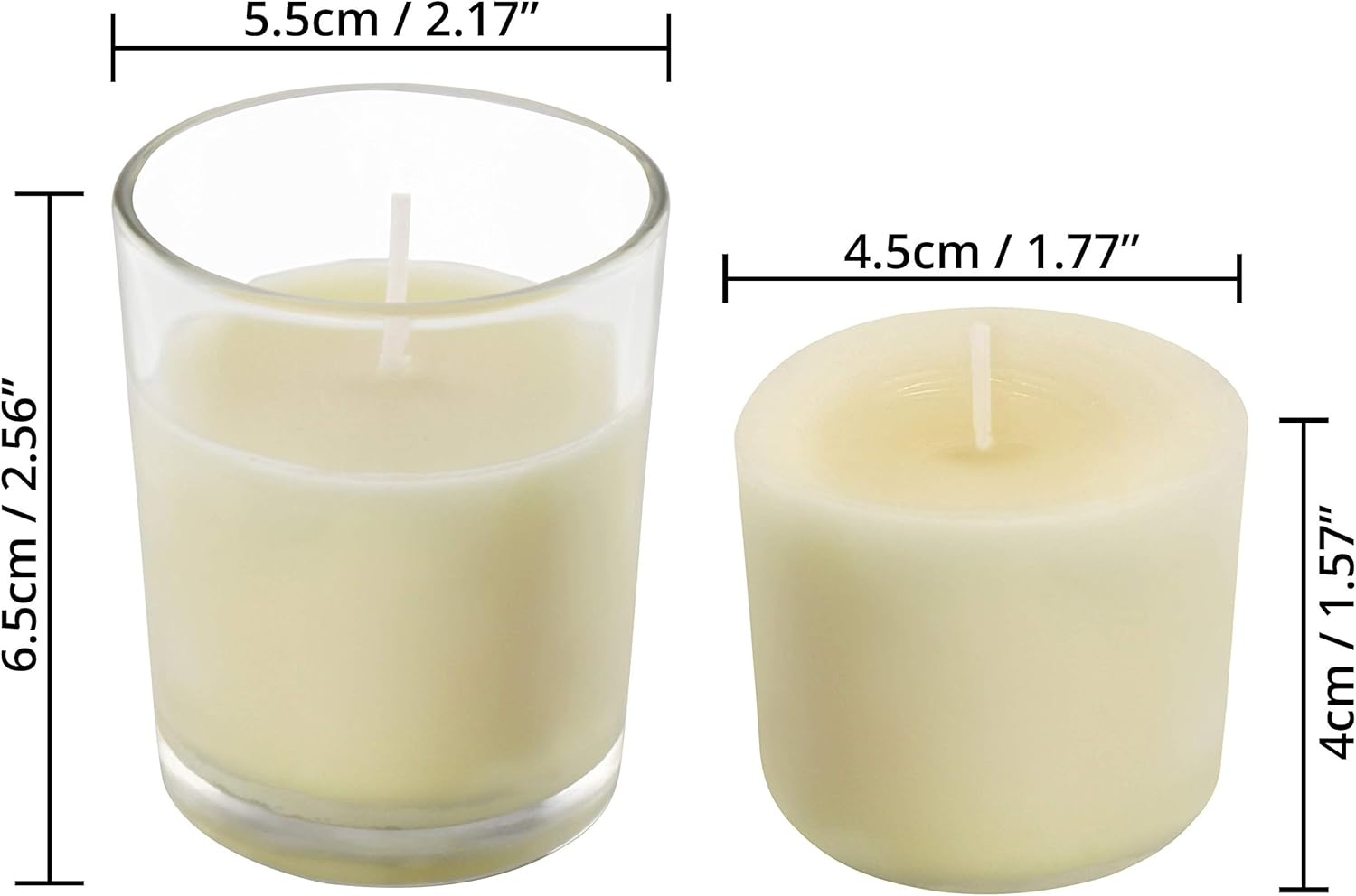Belle Vous 48 Votive Kaarsen in Glas - 12 Uur Brandduur - Warm Wit