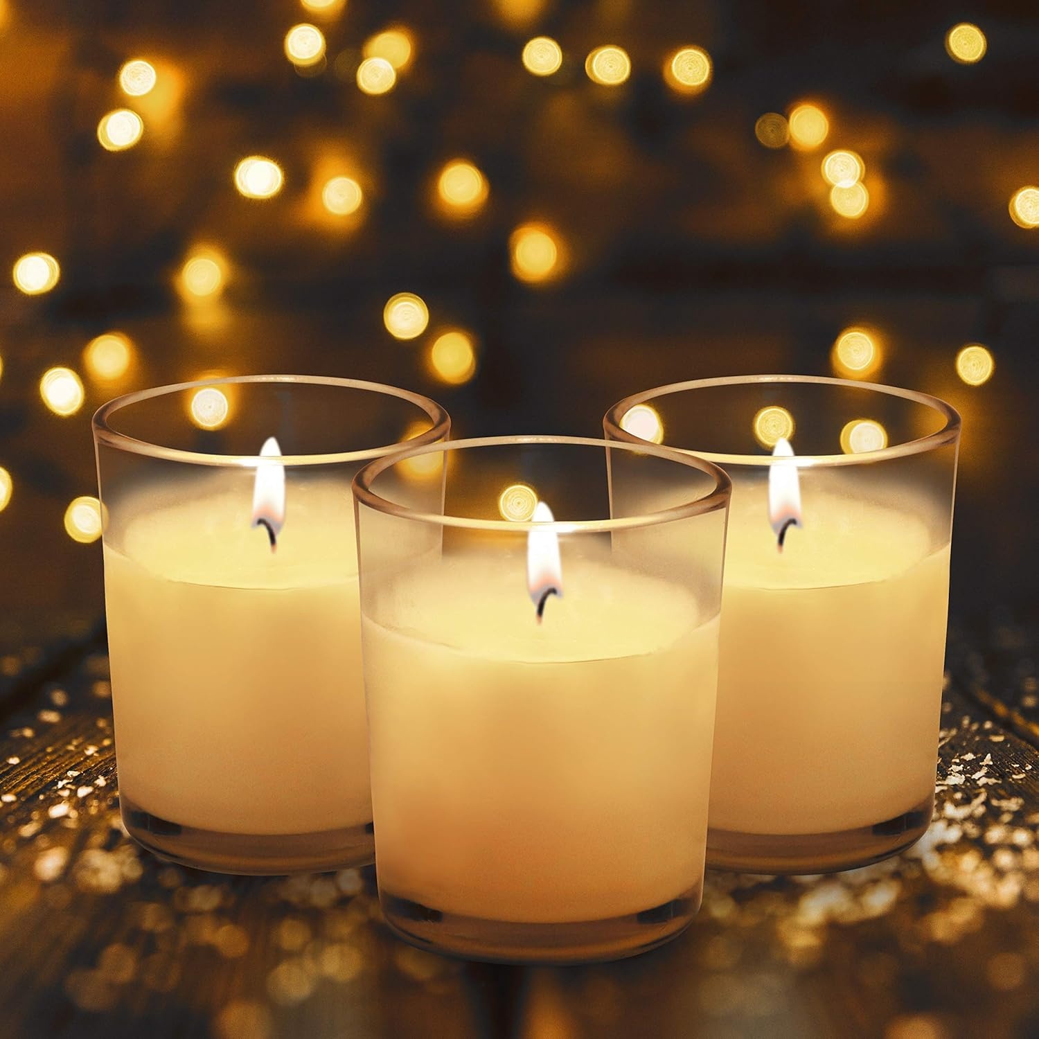Belle Vous 48 Votive Kaarsen in Glas - 12 Uur Brandduur - Warm Wit