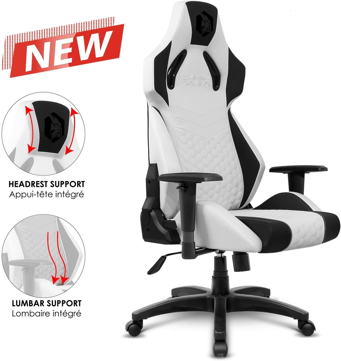 Ergonomische Gamestoel Bureaustoel Wit Imitatieleer - 59% Korting