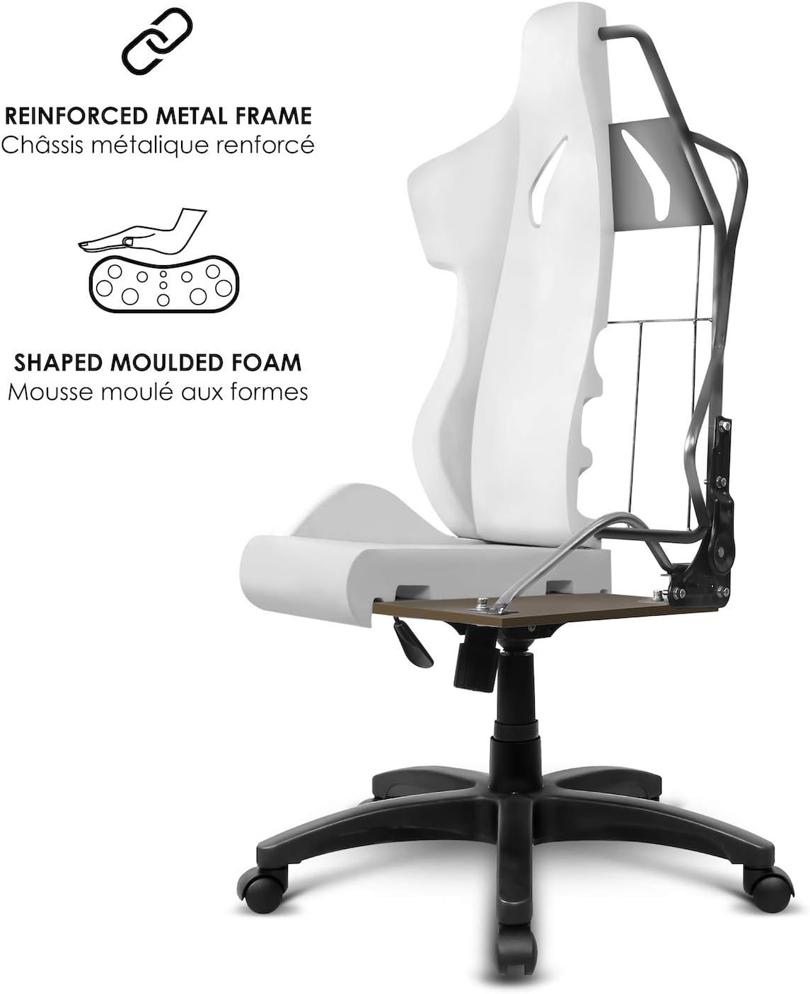 Ergonomische Gamestoel Bureaustoel Wit Imitatieleer - 59% Korting