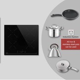Inductiekookplaat 60cm, 4 Zones, 7400W - 60% Korting!