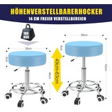 Verstelbare Kruk op Wielen Blauw - 54% Korting