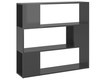 Hoogglans Grijze Boekenkast / Kamerscherm 100x24x94 cm - 34% Korting