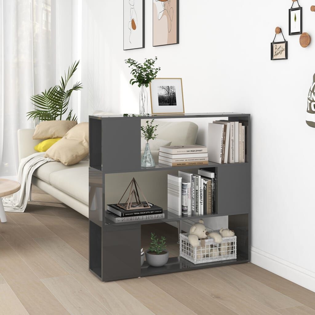 Hoogglans Grijze Boekenkast / Kamerscherm 100x24x94 cm - 34% Korting