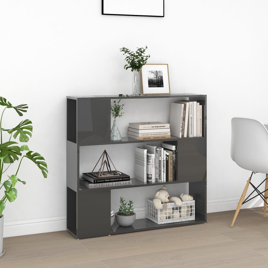 Hoogglans Grijze Boekenkast / Kamerscherm 100x24x94 cm - 34% Korting
