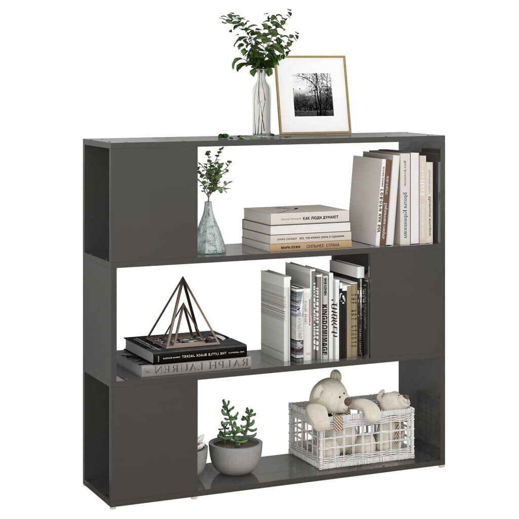 Hoogglans Grijze Boekenkast / Kamerscherm 100x24x94 cm - 34% Korting