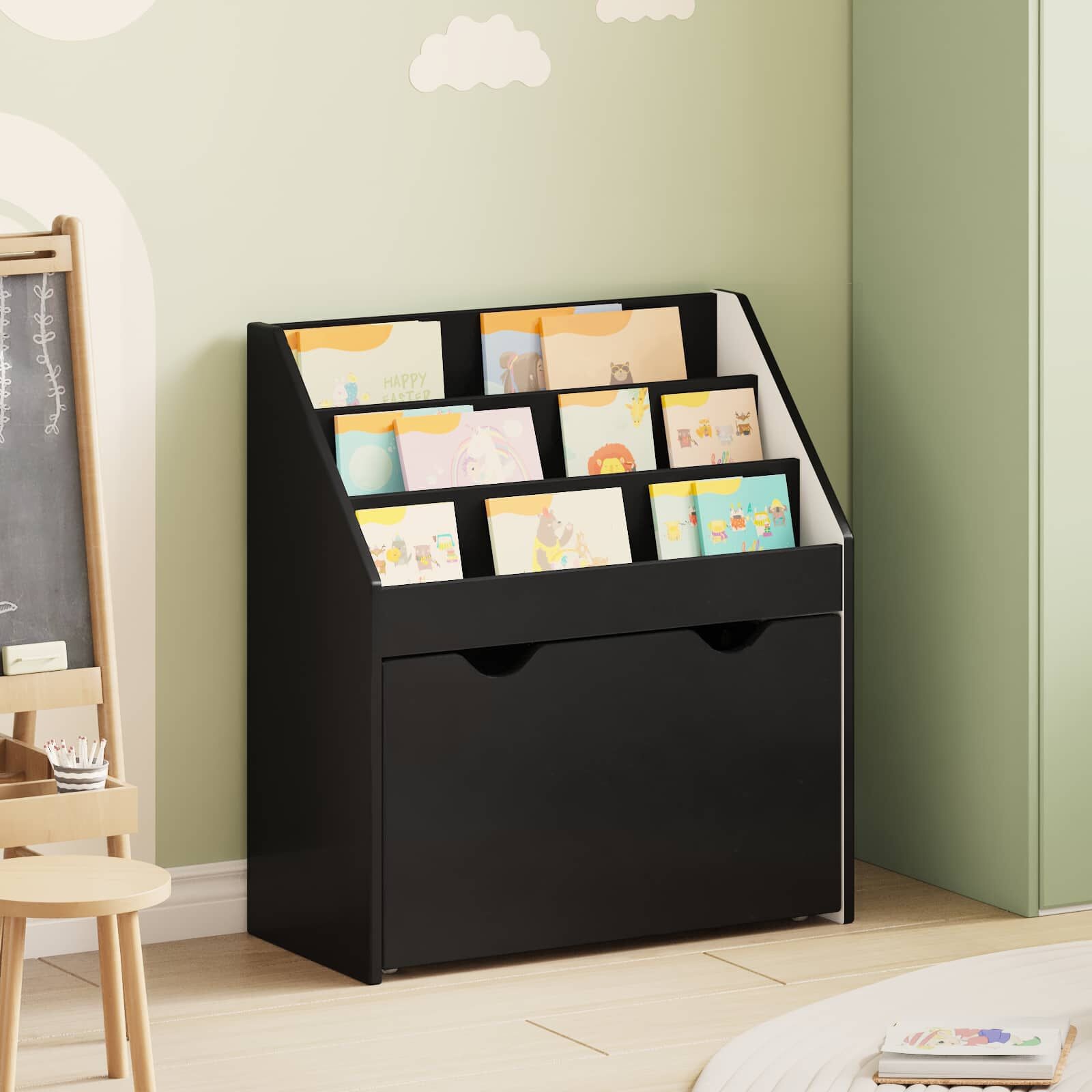 Zwarte Kinderboekenplank met Lade - 54% Korting