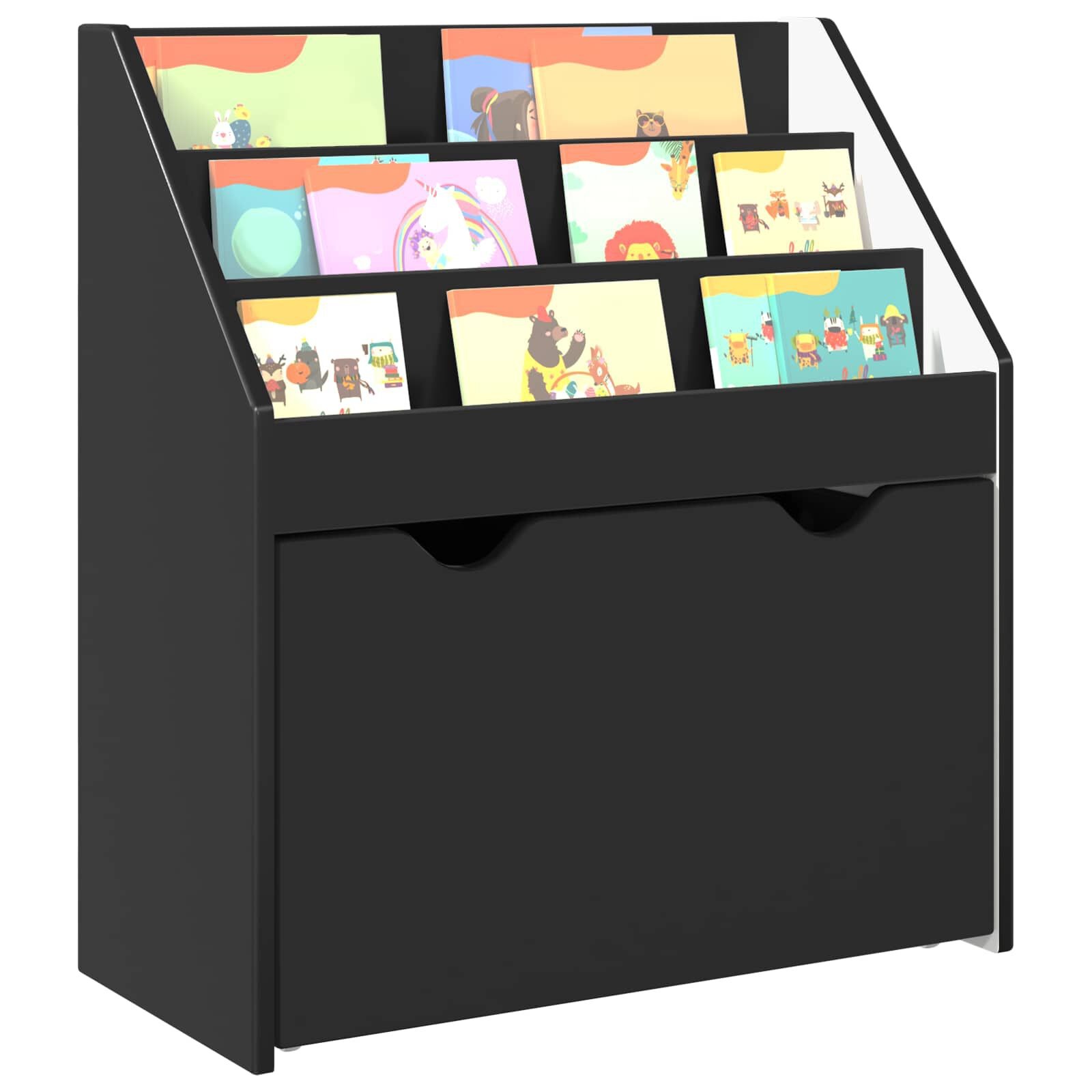 Zwarte Kinderboekenplank met Lade - 54% Korting