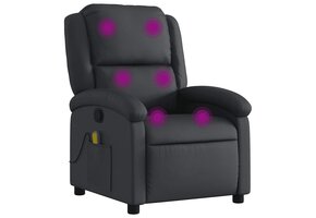 Luxe Massagestoel Echt Leer Zwart - 47% Korting