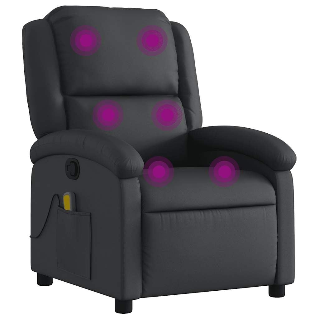Luxe Massagestoel Echt Leer Zwart - 47% Korting