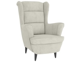 Crèmewitte Fluwelen Fauteuil - 41% Korting