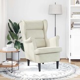Crèmewitte Fluwelen Fauteuil - 41% Korting