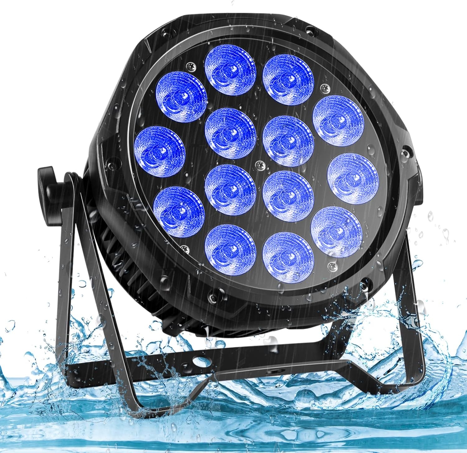 RGBW 4-in-1 led-podiumlicht, 14 leds, met IP65 waterdichte kabel, discofeestlamp voor buiten, DJ, bar, club, Kerstmis, Helloween