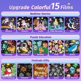 Night Light, nachtlampje sterrenhemel projector kinderen met 15 films, nachtlampje kinderen nachtlampje baby, muziekdoos baby meisjes, bluetooth bedlampje kinderlamp kinderkamer decoratie, babycadeau