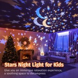 Night Light, nachtlampje sterrenhemel projector kinderen met 15 films, nachtlampje kinderen nachtlampje baby, muziekdoos baby meisjes, bluetooth bedlampje kinderlamp kinderkamer decoratie, babycadeau