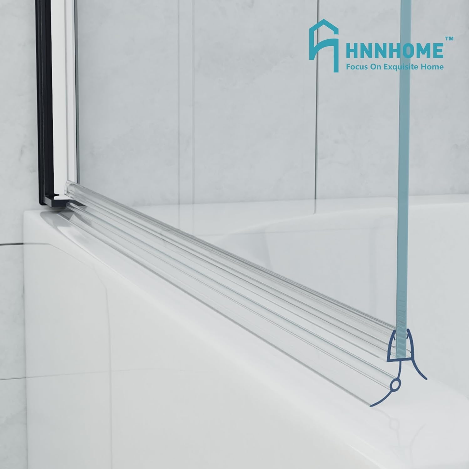 Douchedeurafdichting 87cm Transparant (6-8mm glas) - 72% korting