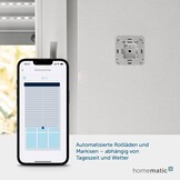 Homematic IP Smart Home-rolluikactuator voor merkschakelaars, digitale bediening voor 1-rolluiken via app, Alexa en Google Assistant, slimme aanpassing van elektrische rolluiken, 151322A0C