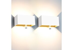 2x LED Wandlamp Buiten 20W Warm Wit IP65 Bewegingssensor - 68% Korting