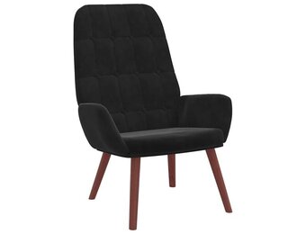 Relaxstoel Fluweel Zwart - 54% Korting
