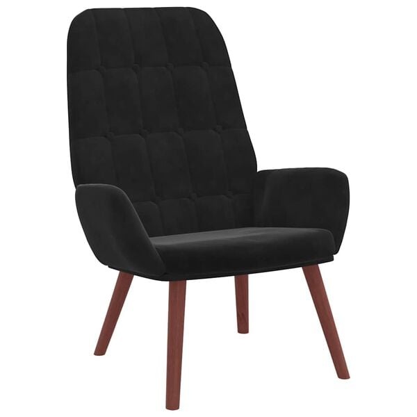 Relaxstoel Fluweel Zwart - 54% Korting