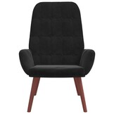 Relaxstoel Fluweel Zwart - 54% Korting