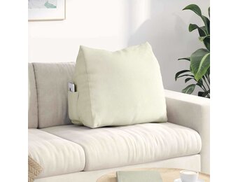 vidaXL Rugkussen Crème 60 x 20 x 50 cm Katoen Stof