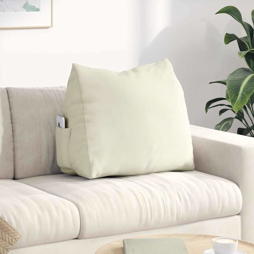 vidaXL Rugkussen Crème 60 x 20 x 50 cm Katoen Stof