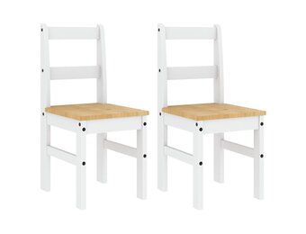VidaXL Eetkamerstoelen 2 stuks Grenenhout Wit - 58% Korting!