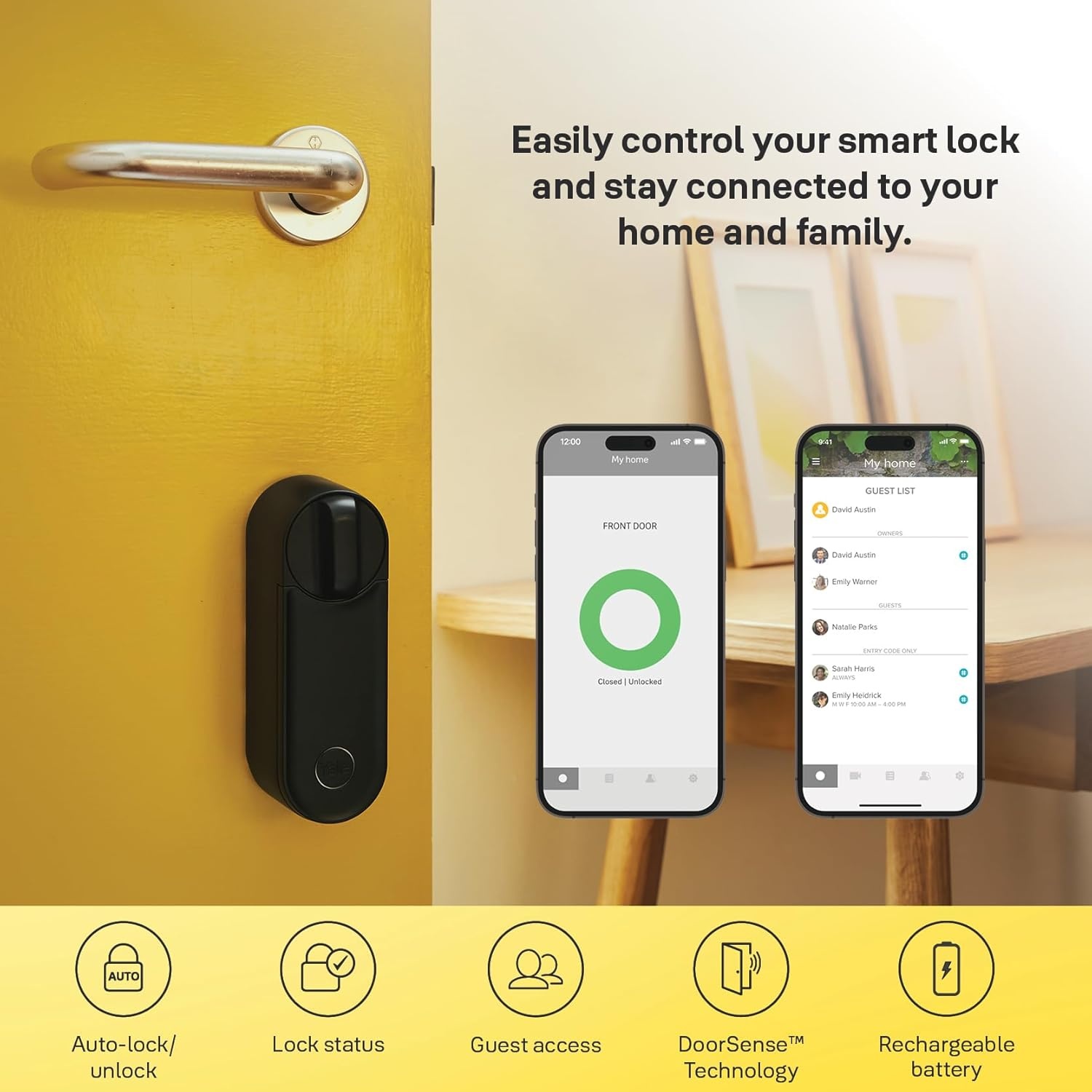 Yale Linus Smart Lock L2 Zwart - Slim Deurslot met Keyless Toegang