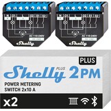 Shelly Plus 2PM | WLAN & Bluetooth 2 kanalen Smart Relais schakelaar | rolluikschakelaar met stroomverbruikmeting | huisautomatisering | Google Home Alexa accessoires | iOS Android app (4 stuks) - Maat 4 Stucks
