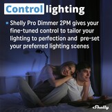 Shelly Pro Dimmer 2 PM│ Professionele│ Intelligente Dimmer Met 2 Kanalen│ DIN-Railmontage│ Vermogensmeter│ LAN│ WLAN En Bluetooth│ Alexa En Google Home│ iOS, Android App