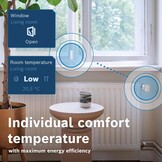 Bosch Smart Home slimme radiatorknop II [+M], slimme thermostaat, flexibel gebruik in het Bosch Smart Home-systeem of fabrikantonafhankelijk in Matter-systemen, antraciet