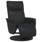 vidaXL Fauteuil verstelbaar met voetensteun kunstleer zwart