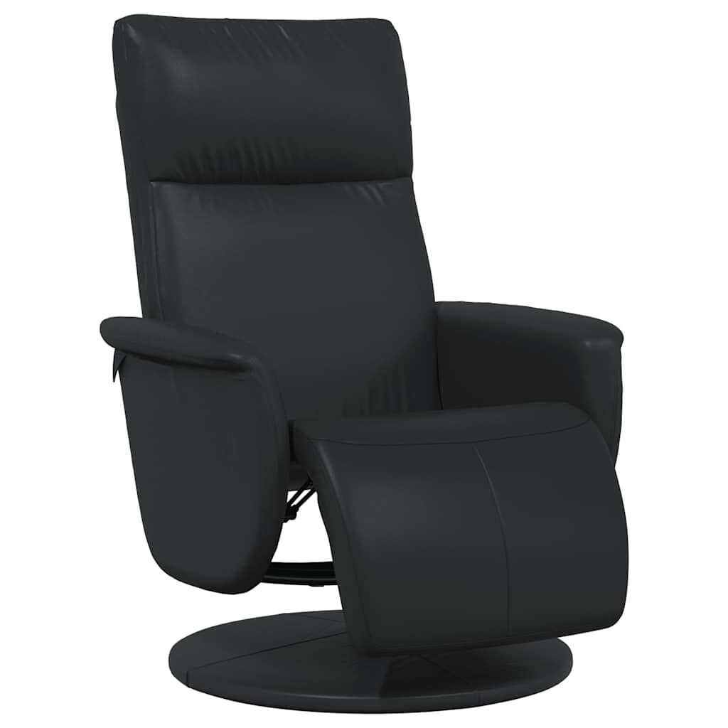 vidaXL Fauteuil verstelbaar met voetensteun kunstleer zwart