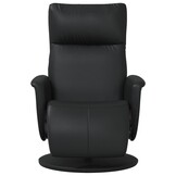 vidaXL Fauteuil verstelbaar met voetensteun kunstleer zwart