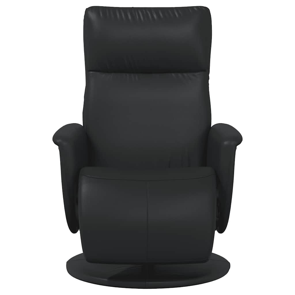 vidaXL Fauteuil verstelbaar met voetensteun kunstleer zwart