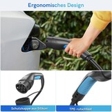 EVDANCE Type 2 oplaadkabel 22 kW | 32 A | 8 m | 3-fasen | type 2 naar type 2 | met tas voor E Auto EV/PHEV, compatibel met 3/S/X/Y, i3, ID.3, ID.4, E-Tron, IONIQ 5, ZOE, Kona EV, 500e, EQC