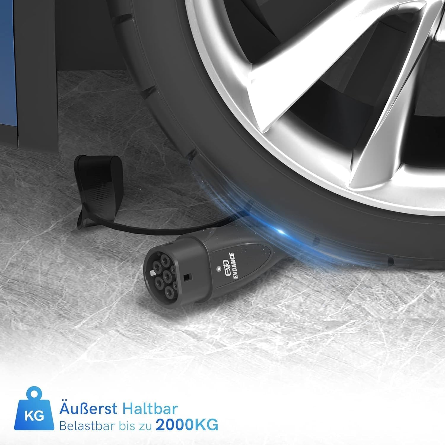 EVDANCE Type 2 oplaadkabel 22 kW | 32 A | 8 m | 3-fasen | type 2 naar type 2 | met tas voor E Auto EV/PHEV, compatibel met 3/S/X/Y, i3, ID.3, ID.4, E-Tron, IONIQ 5, ZOE, Kona EV, 500e, EQC