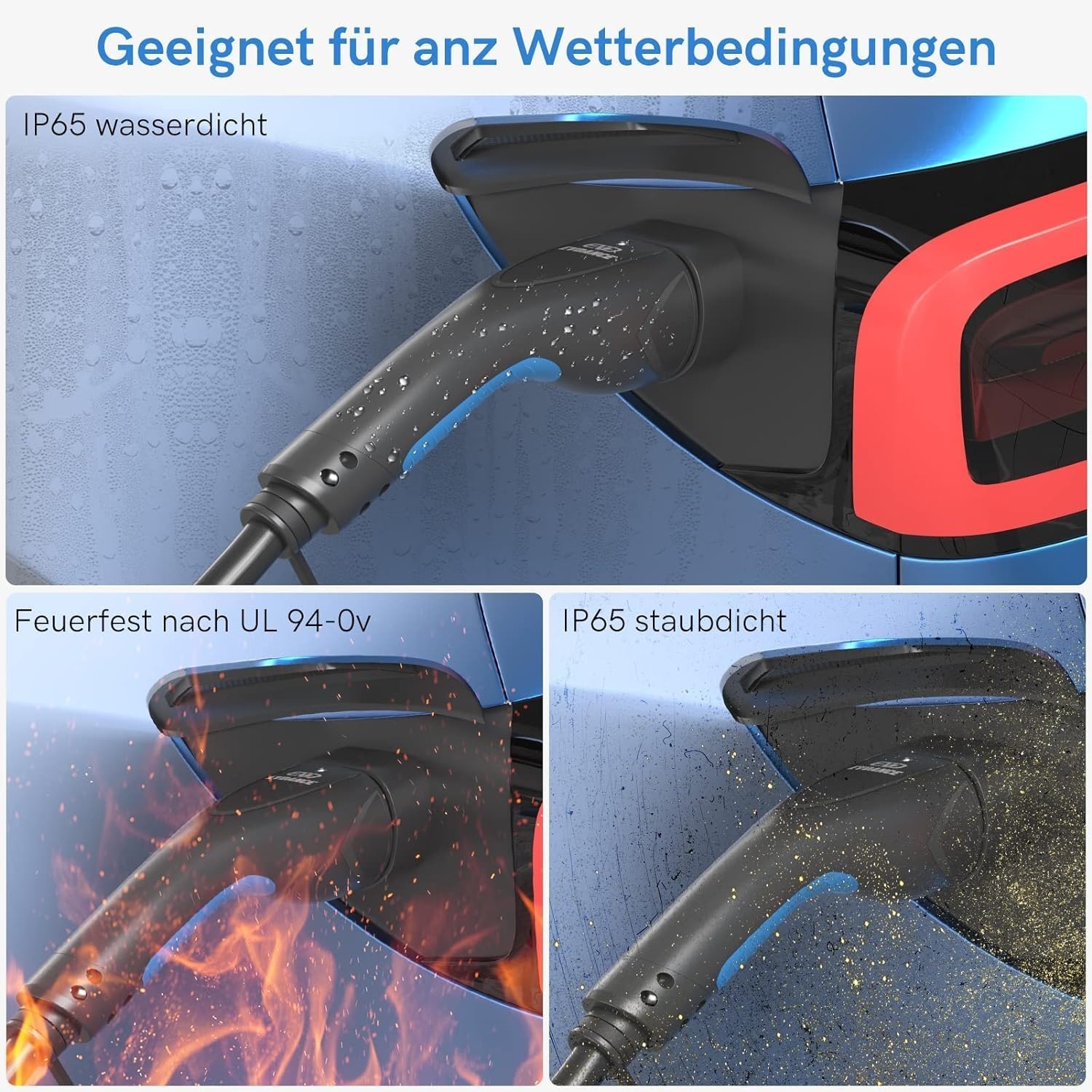 EVDANCE Type 2 oplaadkabel 22 kW | 32 A | 8 m | 3-fasen | type 2 naar type 2 | met tas voor E Auto EV/PHEV, compatibel met 3/S/X/Y, i3, ID.3, ID.4, E-Tron, IONIQ 5, ZOE, Kona EV, 500e, EQC