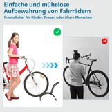 Urban Deco Fietsstandaard, vrijstaande fietsstandaard, professionele fietshouder, fietshouder voor mountainbike, e-bike, MTB, racefiets, zwart