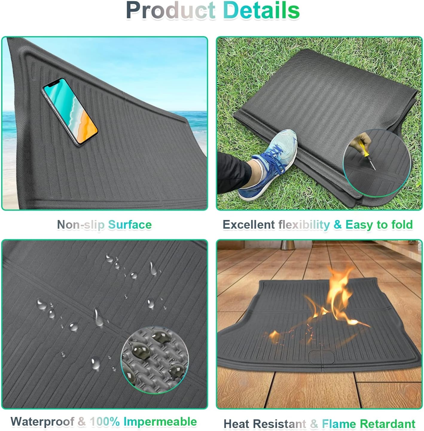 GAFAT Ki-a EV6 2021-2024 2025 Kofferbakmat, EV6 2025 Kofferbakmat, Hoge Rand, Matten TPE Originele 3D-Scanner, Compatibel met Kia EV6 Accessoires