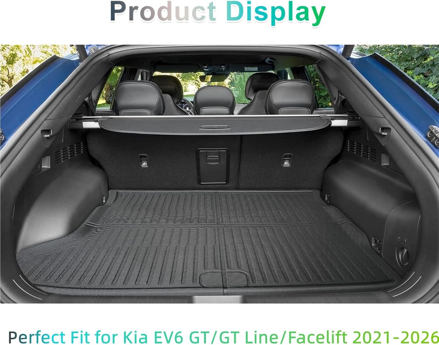 GAFAT Ki-a EV6 2021-2024 2025 Kofferbakmat, EV6 2025 Kofferbakmat, Hoge Rand, Matten TPE Originele 3D-Scanner, Compatibel met Kia EV6 Accessoires