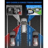 SUPAREE Convexe sleepspiegels voor caravans, caravanspiegels voor auto's, universele sleepspiegelverlengingen met klemmen en rubberen riemen, veilig voor camper, touring paar