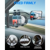 SUPAREE Convexe sleepspiegels voor caravans, caravanspiegels voor auto's, universele sleepspiegelverlengingen met klemmen en rubberen riemen, veilig voor camper, touring paar