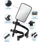 SUPAREE Convexe sleepspiegels voor caravans, caravanspiegels voor auto's, universele sleepspiegelverlengingen met klemmen en rubberen riemen, veilig voor camper, touring paar